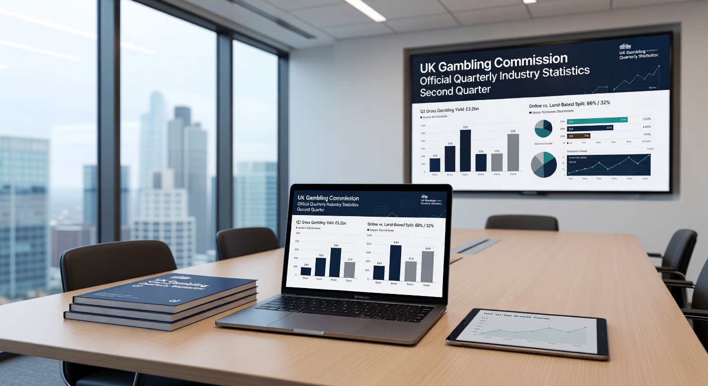 Infographic detailing active accounts, session lengths, and total spins in Great Britain's gambling market for late 2025