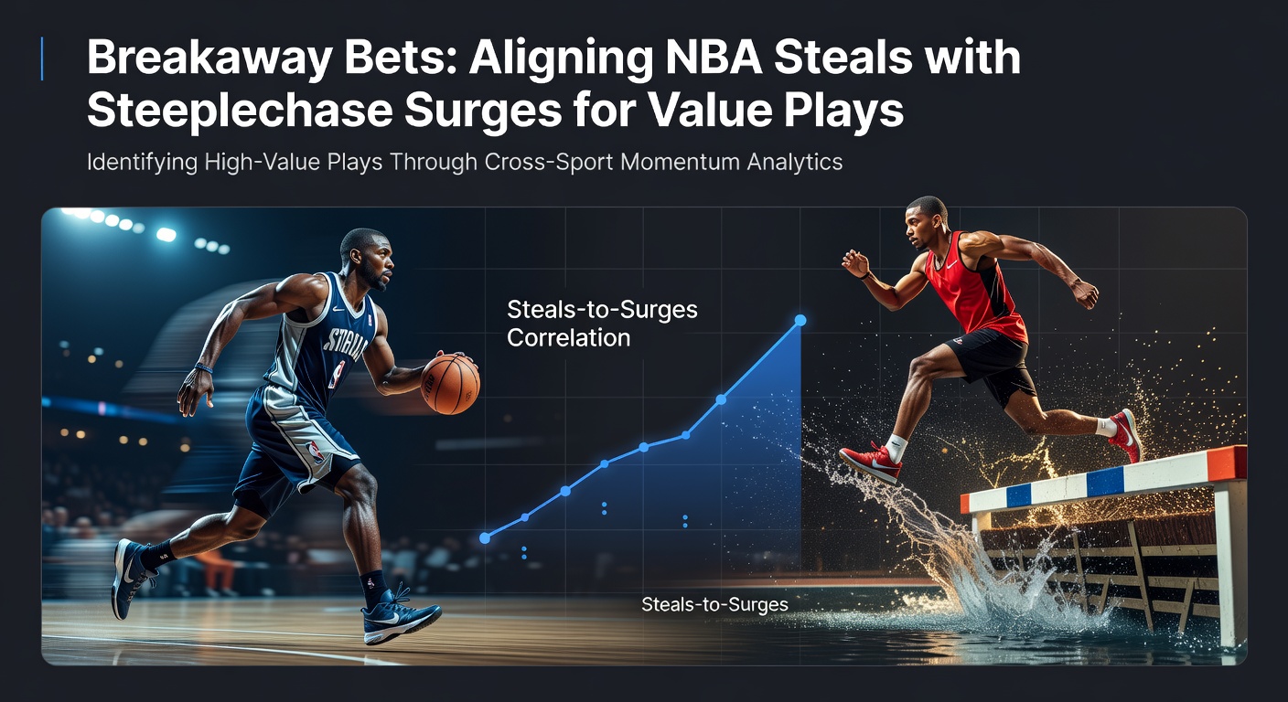 Dynamic action shot of an NBA player intercepting a pass mid-court while a steeplechase horse powers through the final hurdle in the background, symbolizing high-energy breakaway moments in sports betting