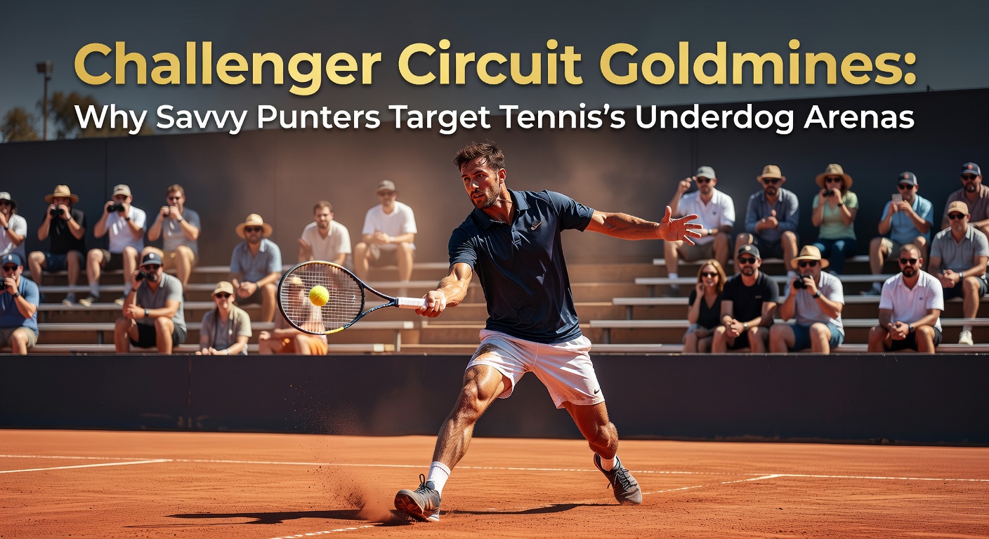 Tennis players competing on a Challenger Tour court, highlighting intense underdog matches in smaller arenas