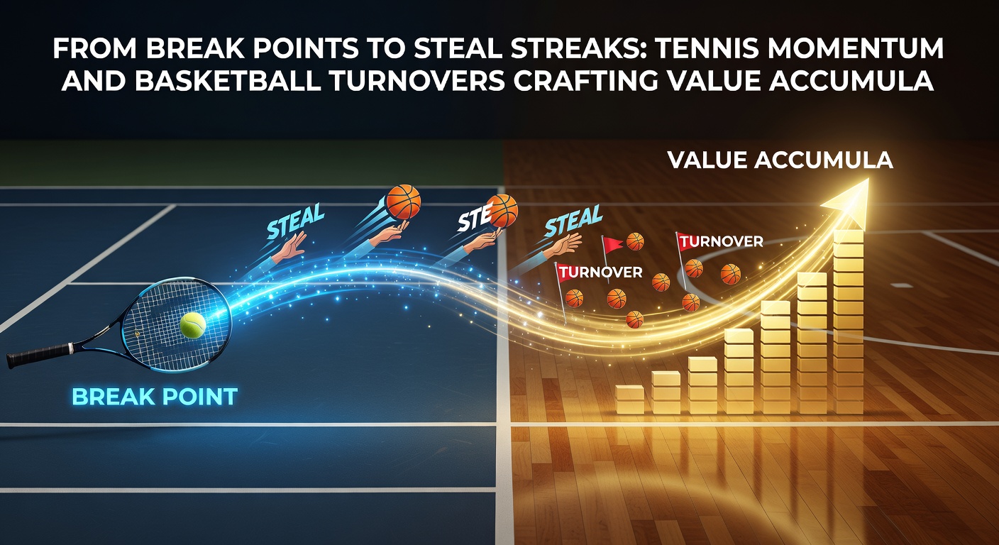 Close-up of basketball player stripping the ball during a steal streak alongside a tennis net during a tense break point rally
