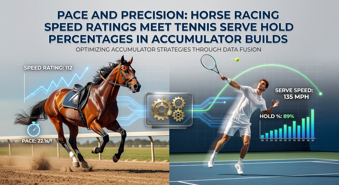 Dynamic chart overlaying horse speed ratings with tennis serve hold graphs, illustrating accumulator potential