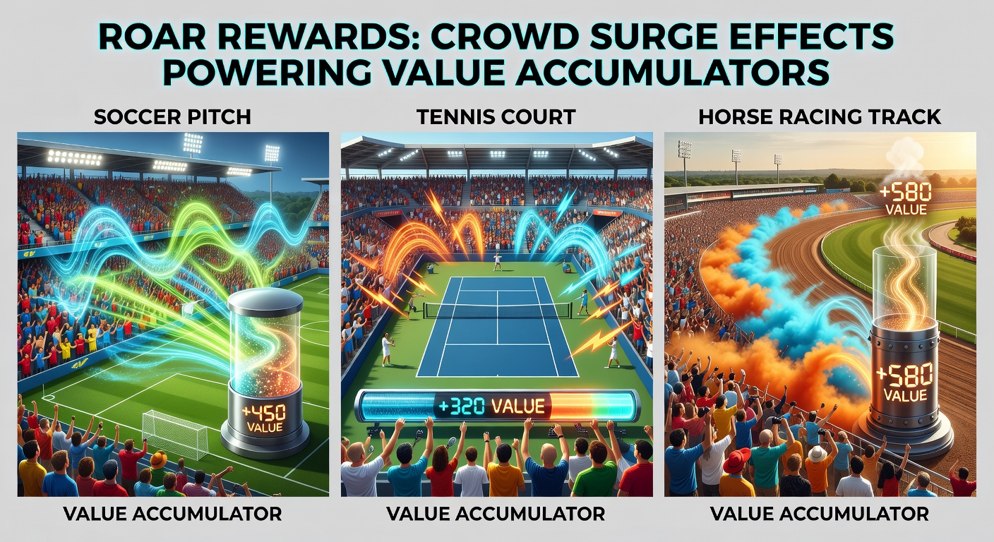 Tennis player serving intensely as a massive crowd erupts in cheers on the sidelines of a grand slam match