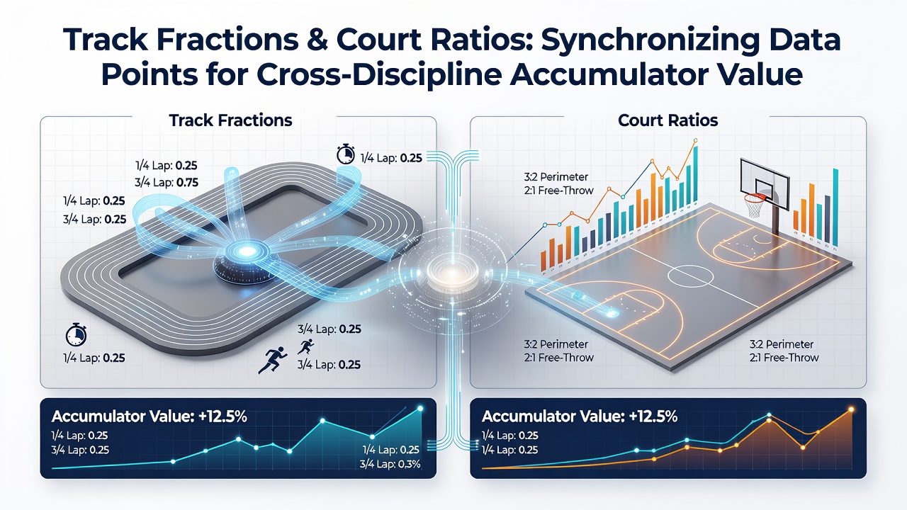 Example dashboard displaying aligned track fraction data and tennis court ratio metrics for accumulator builds