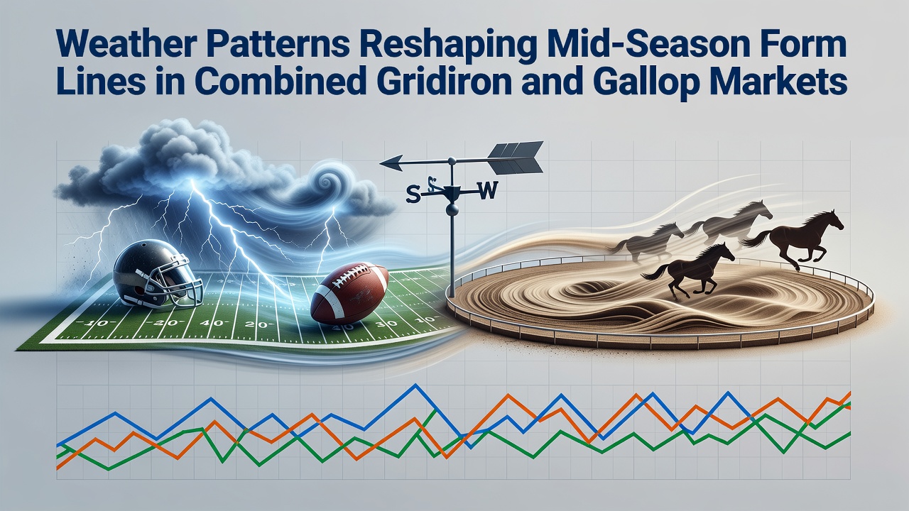 Satellite view showing weather systems over North American football stadiums and racetracks