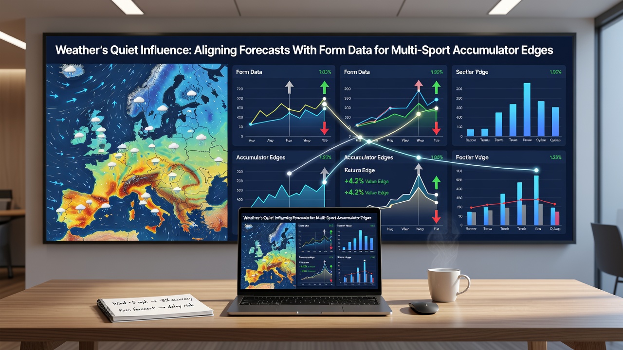 Multi-sport data dashboard displaying weather overlays on form statistics
